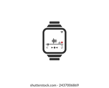 Smart watch icon symbol flat style vector design.