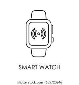 Smart watch icon symbol flat style vector illustration.