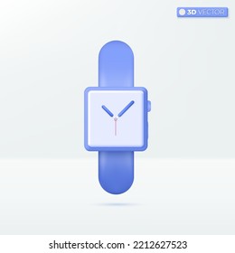 Smart Watch Icon Symbols. Heartbeat Check, Wearable Health And Fitness Tracker Devices, Real Life In The Digital Age Concept. 3D Vector Isolated Illustration Design. Cartoon Pastel Minimal Style.