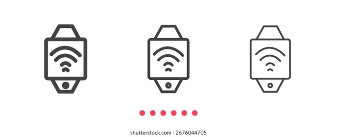 Icono de reloj inteligente. Vector de icono de línea delgada