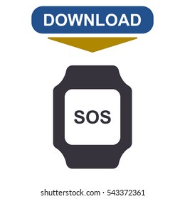 smart watch Icon vector  flat design style