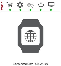 smart watch Icon vector  flat design style