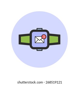 Smart watch icon, vector illustration