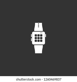 smart watch icon vector. smart watch sign on black background. smart watch icon for web and app