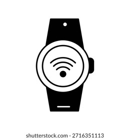 Icono de reloj inteligente con fondo blanco Vector Ilustración de stock