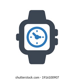 Smart watch icon.clock,time,analog (vector illustration)