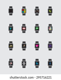 Smart watch icons color