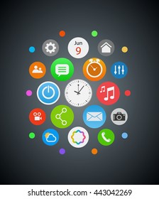 Smart watch icons eps10 vector illustration