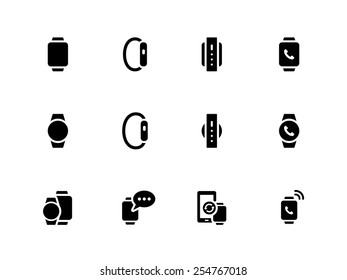 Smart Watch Icons On White Background Stock Vector (Royalty Free ...