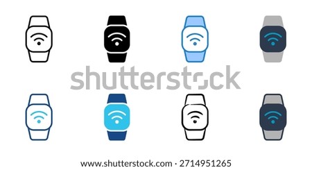 smart watch icons set multiple style vector collection. 
