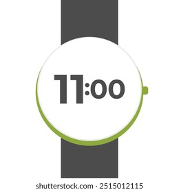 ilustração relógio inteligente às 11:00. vetor onze horas.