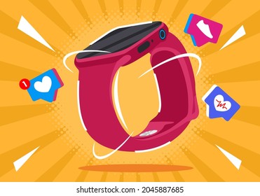 Smart watch illustration background template