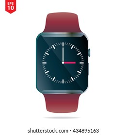 Smart Watch Illustration with Time on the screen