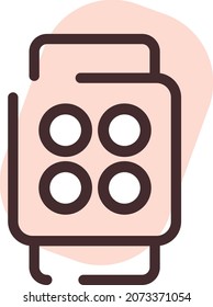 Intelligente Uhr, Illustration, Vektorgrafik, auf weißem Hintergrund.