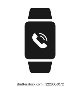 Smart Watch, incoming call mode on screen. Flat simple icon. Vector. Isolate on white background.    