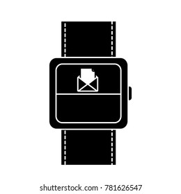 smart watch with incoming message mail icon