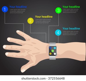 smart watch infographic  in vector style