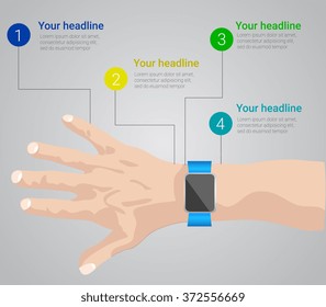 smart watch infographic  in vector style