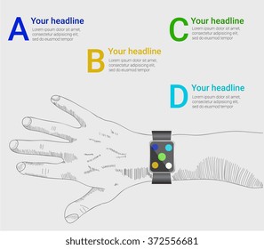 smart watch infographic  in vector style