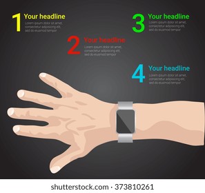 smart watch infographic  in vector style