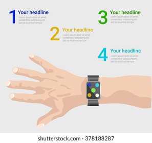smart watch infographic  in vector style