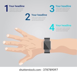 smart watch infographic  in vector style