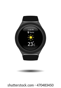 Smart watch isolated. Computer new technology. Flat and cartoon style. Vector Illustration. White background.