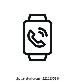 Smart watch isolated icon, smartwatch outline vector icon with editable stroke
