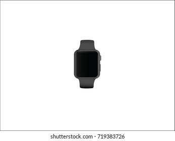 Smart watch isolated with icons on white background