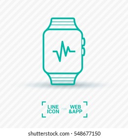 smart watch isolated minimal icon. multifunctional watch graph line vector icon for websites and mobile minimalistic flat design. 