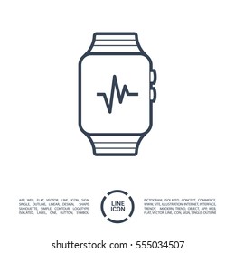 smart watch isolated minimal icon. multifunctional watch graph line vector icon for websites and mobile minimalistic flat design. 