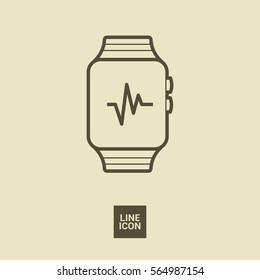 smart watch isolated minimal icon. multifunctional watch graph line vector icon for websites and mobile minimalistic flat design. 