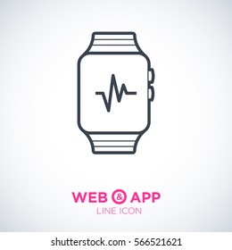 smart watch isolated minimal icon. multifunctional watch graph line vector icon for websites and mobile minimalistic flat design. 