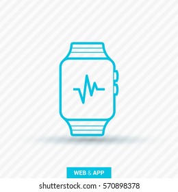 smart watch isolated minimal icon. multifunctional watch graph line vector icon for websites and mobile minimalistic flat design. 