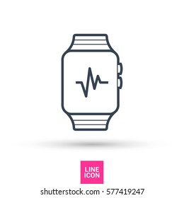 smart watch isolated minimal icon. multifunctional watch graph line vector icon for websites and mobile minimalistic flat design. 