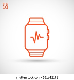 smart watch isolated minimal icon. multifunctional watch graph line vector icon for websites and mobile minimalistic flat design. 