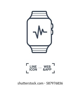 smart watch isolated minimal icon. multifunctional watch graph line vector icon for websites and mobile minimalistic flat design. 