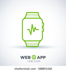 smart watch isolated minimal icon. multifunctional watch graph line vector icon for websites and mobile minimalistic flat design. 