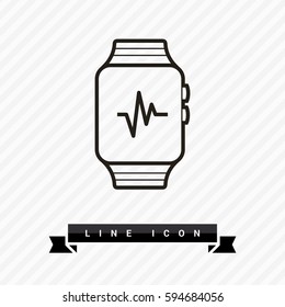 smart watch isolated minimal icon. multifunctional watch graph line vector icon for websites and mobile minimalistic flat design. 