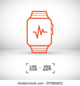 smart watch isolated minimal icon. multifunctional watch graph line vector icon for websites and mobile minimalistic flat design. 