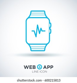 smart watch isolated minimal icon. multifunctional watch graph line vector icon for websites and mobile minimalistic flat design. 