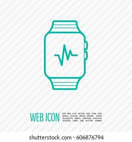 smart watch isolated minimal icon. multifunctional watch graph line vector icon for websites and mobile minimalistic flat design. 