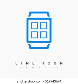 Smart watch isolated minimal single flat icon. Gadget line vector icon for websites and mobile minimalistic flat design.