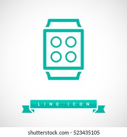 Smart watch isolated minimal single flat icon. Gadget line vector icon for websites and mobile minimalistic flat design.