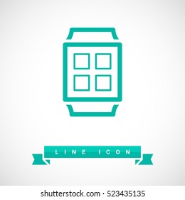 Smart watch isolated minimal single flat icon. Gadget line vector icon for websites and mobile minimalistic flat design.