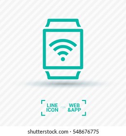 Smart watch isolated minimal single flat icon. Gadget line vector icon for websites and mobile minimalistic flat design.