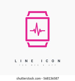 Smart watch isolated minimal single flat icon. Gadget line vector icon for websites and mobile minimalistic flat design.