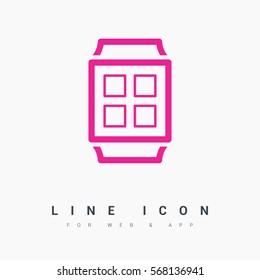 Smart watch isolated minimal single flat icon. Gadget line vector icon for websites and mobile minimalistic flat design.