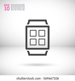 Smart watch isolated minimal single flat icon. Gadget line vector icon for websites and mobile minimalistic flat design.