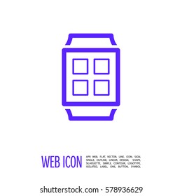 Smart watch isolated minimal single flat icon. Gadget line vector icon for websites and mobile minimalistic flat design.